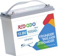 Акумуляторна батарея LiFePO4 Redodo 12.8V 100Ah, 1280Wh, BMS 100A, Mini, 4000 циклів, 329*172*214мм
