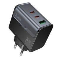 Блок живлення HOCO CS75A 2USB-C+1xUSB, PD70W+QC 3.0, чорний, блістер