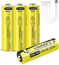 Аккумулятор AA LiitoKala, 2400 mAh/3600 mWh, 1.5V, Type-C, 1 pcs