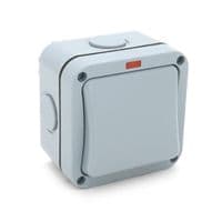 Выключатель одинарный внешнего монтажа, водонепроницаемый, IP66, AC: 110-250V, 10A, 1 Gang 1 way, Grey