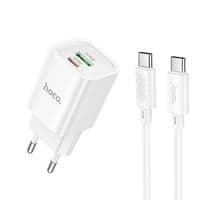 Зарядний пристрій HOCO C149A 110-240V, PD30W+Q3.0, USB+Type-C, білий, коробка