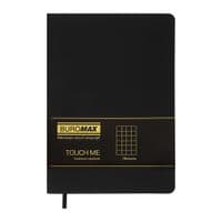 Книга записна Buromax TOUCH ME, L2UAX, А5, 96 аркушів, клітинка, чорний (BM.295102-01)