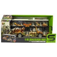 Игрушка CARS S Автобус двухэтажный с динозаврами 1:16 (инерция, звук, дверь открывается)