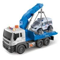 Игрушка CARS S Эвакуатор с краном и полицейской машиной 1:16 (движущиеся части, инерция, звук, свет, выхлоп)