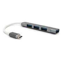 Хаб YT47719 Type-C на USB 3.0/4 порта, 480Mbts, питание от USB, 0.15m, Silver, Box
