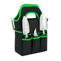 Набор садовых инструментов из 6 предметов GTS-6-Bl. Секатор, лопатка 2 шт., Грабли, рукавички, сумка. 315х150х65 мм. 0,950 кг. Green. Box