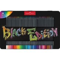 Карандаши цветные Faber-Castell Black Edition цвет pencils 36 цветов трехгранные черное дерево, металлическая коробка, 116437 (32085)