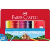 Карандаши цветные Faber-Castell Замок, 48 цветов в металлической коробке с аксессуарами, 115888 (26174)