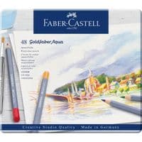 Карандаши цветные Faber-Castell Goldfaber Aqua акварельные, в металлической коробке, 48 цветов, 114648 (27639)