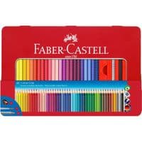 Карандаши цветные Faber-Castell Grip, акварельные, 48 цветов в металлической коробке с аксессуарами 112448 (26536)