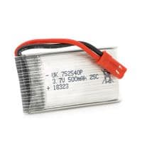 Акумулятор 7,5*25*40P 25C, 3.7V (500mAh), 2 контакти