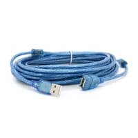 Подовжувач USB 2.0 AM / AF, 10.0m, 1 ферит, прозорий синій Q50