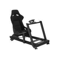 Кресло игровое кокпит AGN с креплением для руля, педалей и коробки черное