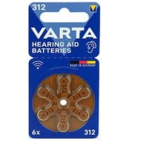 Батарейка Varta 312 PR41 BL 6 шт. (для слуховых аппаратов)