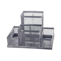 Підставка для дрібниць Buromax 154 x 103 x 100 мм, металева, срібна (BM.6246-24)