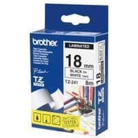 Термо-лента Brother 18mm ламинированная, черный на белом