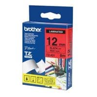 Термо-лента Brother 12mm ламинированная, черный на красном