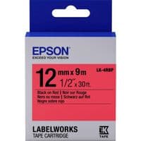 Картридж с лентой Epson LK4RBP принтеров LW-300/400/400VP/700 Pastel Black/Red 12mm/9m