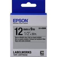 Картридж с лентой Epson LK4SBM принтеров LW-300/400/400VP/700 Metallic Blk/Siv 12mm/9m