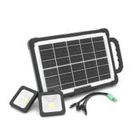 Портативна станція CcLamp CL-318PB-8W+Solar, Power bank 5400mAh, 1 режим, USB вихід, 2 лампочки, Box