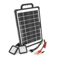 Портативна станція CcLamp CL-618PB-15W+Solar, Power bank 10800mAh, 1 режим, USB вихід, 2 лампочки, Box