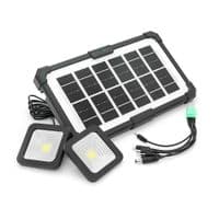 Портативна станція CcLamp CL-083-38+Solar, Power bank 2400mAh, 1 режим, USB вихід, 2 лампочки, Box