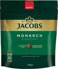Кава Jacobs розчинна, 500г, Monarch, купаж арабіка/робуста