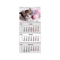 Календарь Axent настенный квартальный 2027 год 3 пр. Cats 1 (8803-27-7-A)