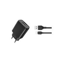 Зарядний пристрій XO L54 2xUSB 12W + cable USB to Lightning black (XO-L57-LGHT-BK)