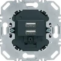 USB-розетка двойная, 230В, антрацит