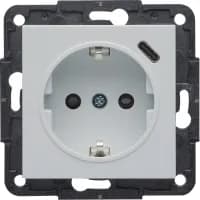 Розетка с з/к Lumina, с USB-С белая, 16А/230В