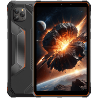 Blackview Active 5 Rugged Tab LTE 6 ГБ/128 ГБ 8,68 дюйма WVGA 1340x800 90 Гц Corning Glass 5 T615 Восьмиядерний процесор 1,8 ГГц 13 Мп фронтальна/16 Мп задня камера Акумулятор 6600 мАг Швидка зарядка 18 Вт USB Type-C Android 15 NFC Режим ПК IP68/IP69K MIL-STD-810H Помаранчевий