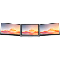 Монітор Blackview DCM6Pro Dual Screen 14 дюймів 1920x1080 16:9 LCD 60Hz IPS 178 USB-C 3.1x2 Fullx1 Type-Cx1 PD3.0 FC 20V/5A 345x207x20.5 мм Підсвічування двох екранів здійснюється одним кабелем, підключеним до ПК, сірий, чорний
