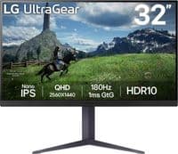 Монітор LG 31.5" 32GS85Q-B 2xHDMI, DP, USB, Audio, NanoIPS, 2560x1440, 180Hz, 1ms, DCI-P3 98%, G-SYNC, FreeSync, Pivot, HDR10