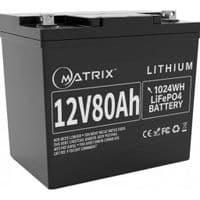 Аккумуляторная батарея LiFePo4 Matrix 12.8V-80Ah 1,024kWh (260*170*220мм)