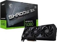 Відеокарта GeForce RTX 5080, MSI, SHADOW 3X OC, 16Gb GDDR7, 256-bit, HDMI/3xDP, 2655/30000 MHz, 16-pin (G5080-16S3C)_Bulk