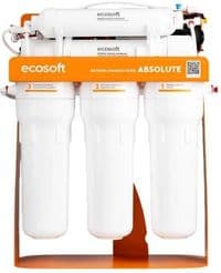 Фільтр зворотного осмосу Ecosoft Absolute з мінералізатором та помпою на станині, мембрана 75gpd, дренаж 1:1