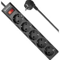 Power filtr 3,0м Defender ES largo, 5 розеток, чорний