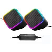 Колонки ColorWay "Cubix 2.0", Black, 6 Вт (2x3 Вт), 3.5 мм, RGB підсвічування, живлення від USB (1.35 м), провідний пульт керування (CW-SPU05BK)