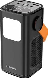 Універсальна мобільна батарея 40000 mAh, ColorWay "NightWork", Black, 65 Вт, 2xType-C (PD3.0) / 2xUSB (QC4.0), цифровий LED дисплей, LED ліхтарик (CW-PB400LP06BK)