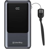 Універсальна мобільна батарея 20000 mAh, ColorWay "Urban", Grey, 22.5 Вт, 2xType-C (PD3.0) / 1xUSB (QC4.0), цифровий LED дисплей (CW-PB200LP03GR)