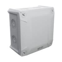 Коробка, IP 66, антивандальна IK 07, мембранні вводи; безгалогеновий УФ-стійкий матеріал; для зовнішнього монтажу; розміри 160х160х86 мм; сіра