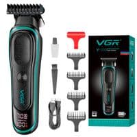 Тример VGR V-250, 4 насадки, LED display, 7000 RPM, акумулятор 1400mAh, Green, Box