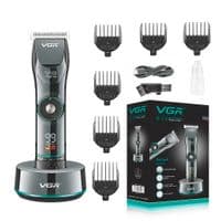 Триммер VGR V-256, 6 насадок, LED display, 7000 RPM, аккумулятор 2500mAh, Black, Box