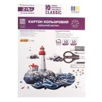 Кольоровий картон ZiBi CLASSIC, А4, 10 кольорів - 10 аркушів (ZB.1950C)