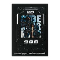 Кольоровий папір ZiBi CYBERWARRIOR, А4, 18 аркушів, 9 кольорів (ZB.1900-03)