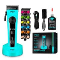Тример VGR V-199, 6 насадок, регулятор висоти, LED display, 7500 RPM, акумулятор 2000mAh, Green, Box