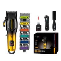 Триммер VGR V-026, 6 насадок, LED display, 9000 RPM, акумулятор 2500mAh, Black / Gold, Box