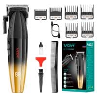 Тример VGR V-003, 6 насадок, регулятор висоти, LED display, 9000 RPM, акумулятор 2500mAh, Black/Gold, Box