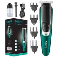 Триммер VGR V-176, 4 насадки, аккумулятор 600mAh, Black / Green, Box
